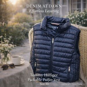 ✨ Tommy Hilfiger Packable Puffer Vest – XL ✨